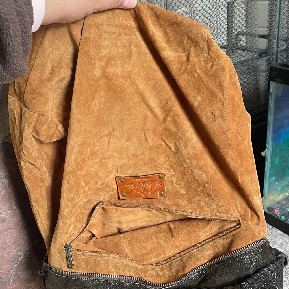 Patricia Nash Suede Leather Tote with Brass Hardware - Picture 7 of 10